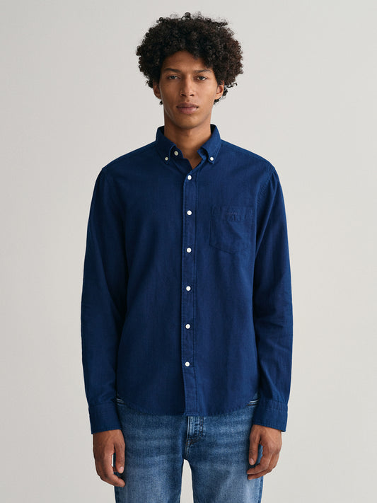 Gant Blue Untucked Oxford Regular Fit Shirt