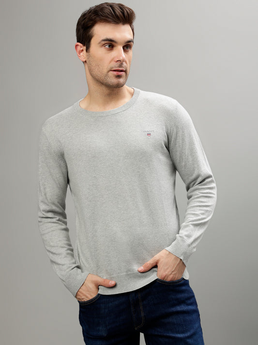 Gant Men Solid Round Neck Long Sleeves Sweater