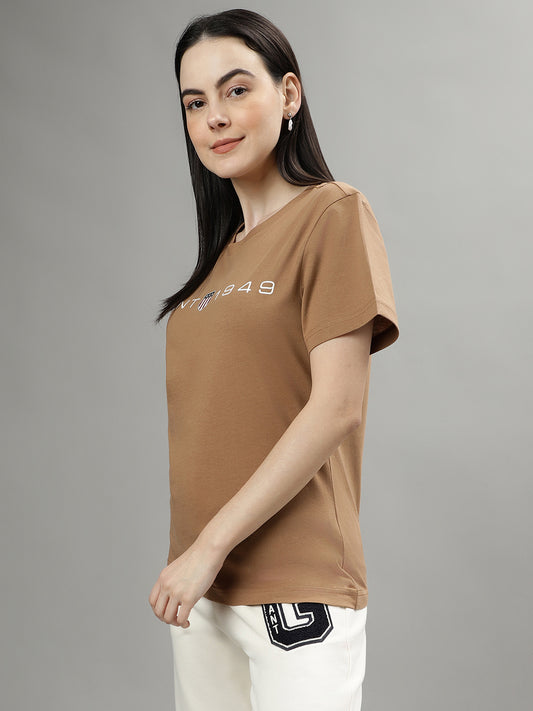 Gant Brown Fashion Logo Regular Fit T-Shirt
