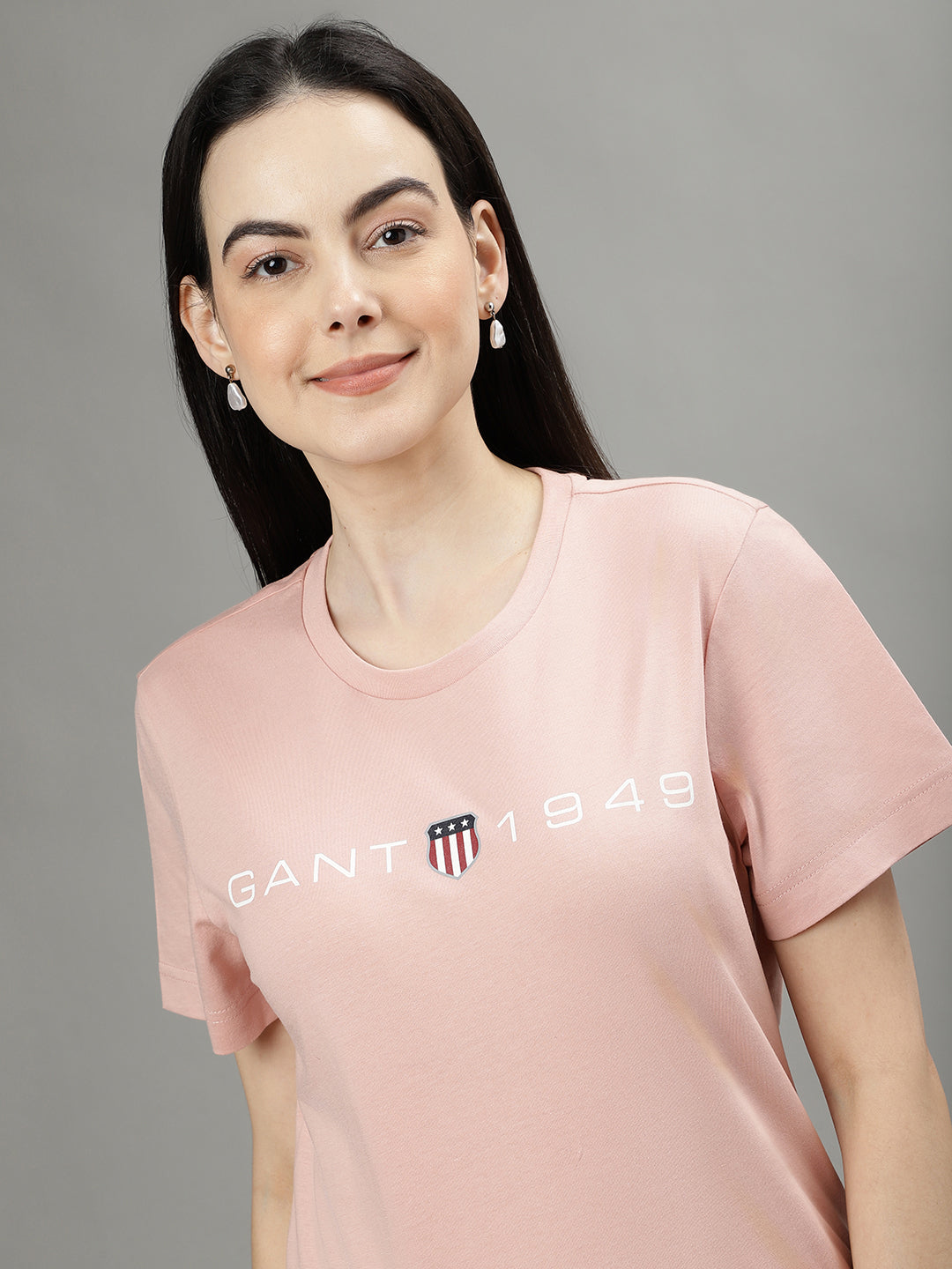 Gant Pink Fashion Logo Regular Fit T-Shirt