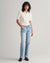 Gant Women White Solid Polo Short Sleeves T-shirt