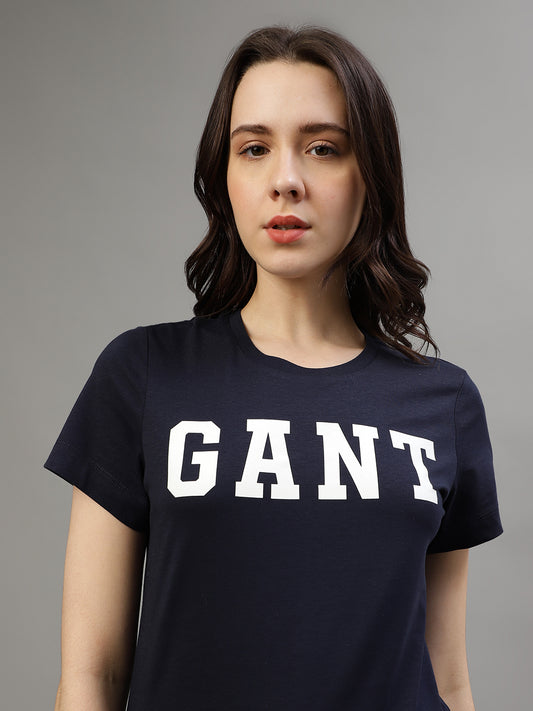 Gant Navy Fashion Printed Regular Fit T-Shirt