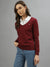 Gant Women Solid V-Neck Full Sleeves Sweater