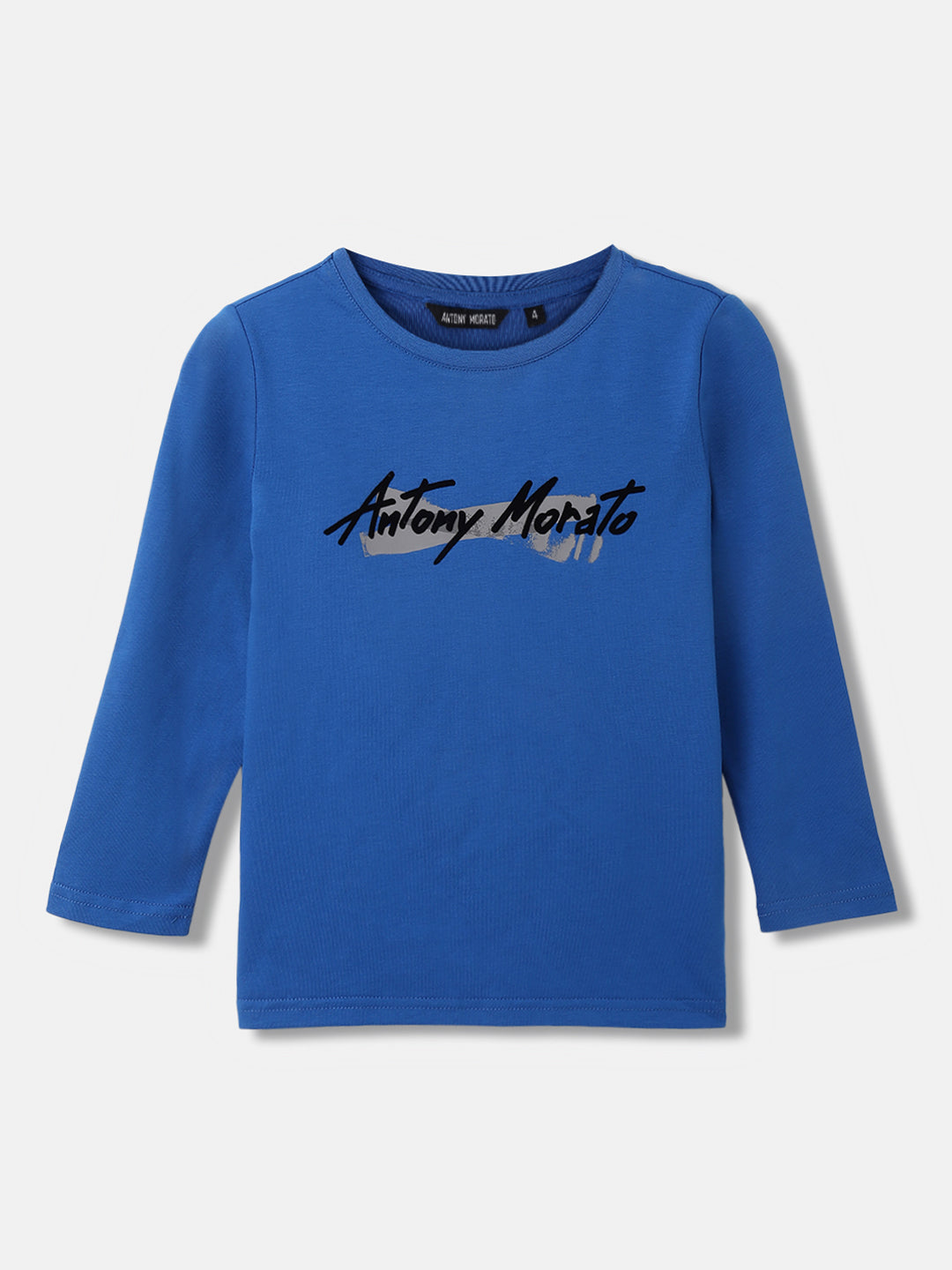 Shop Antony Morato Kids Blue Fashion Printed Regular Fit T-Shirt