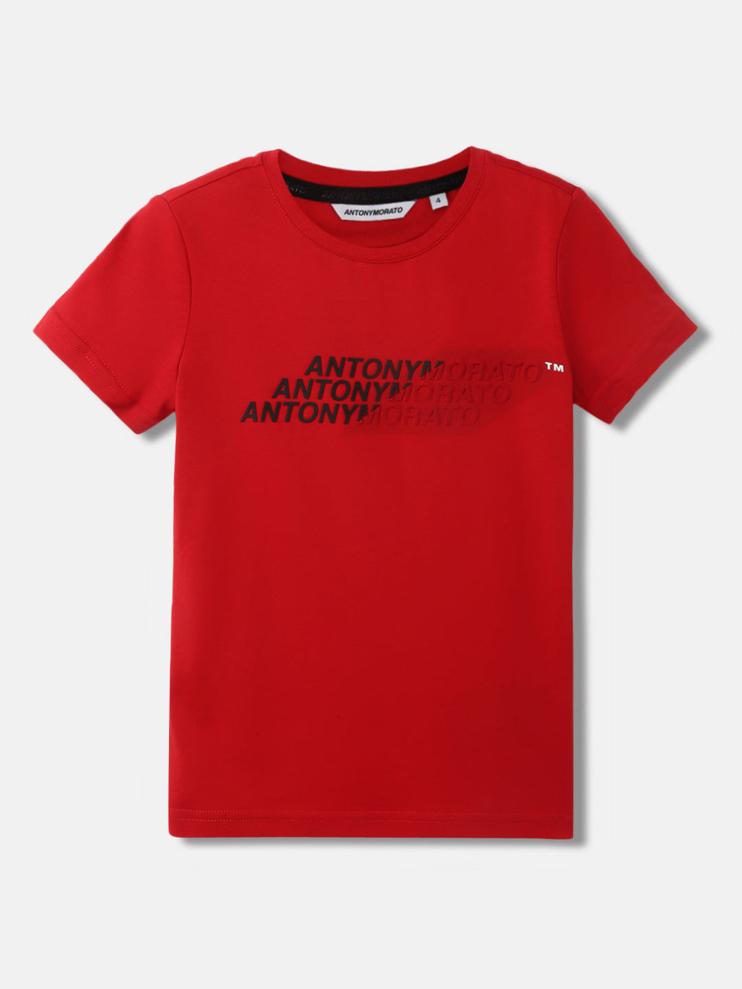 Shop Antony Morato Kids Red Fashion Printed Regular Fit T-Shirt