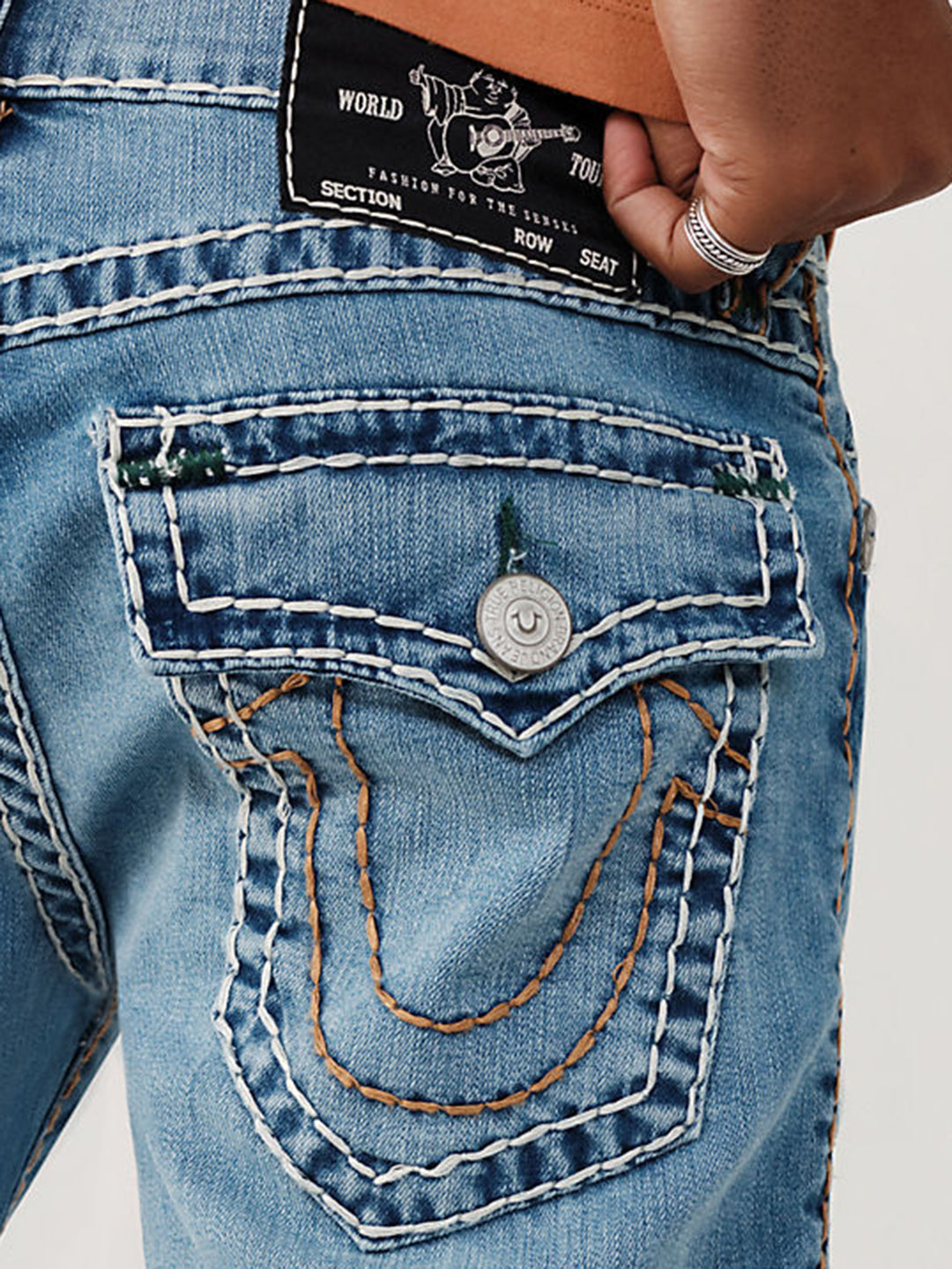 True Religion Super T Straight Blue Mid Rise Jeans