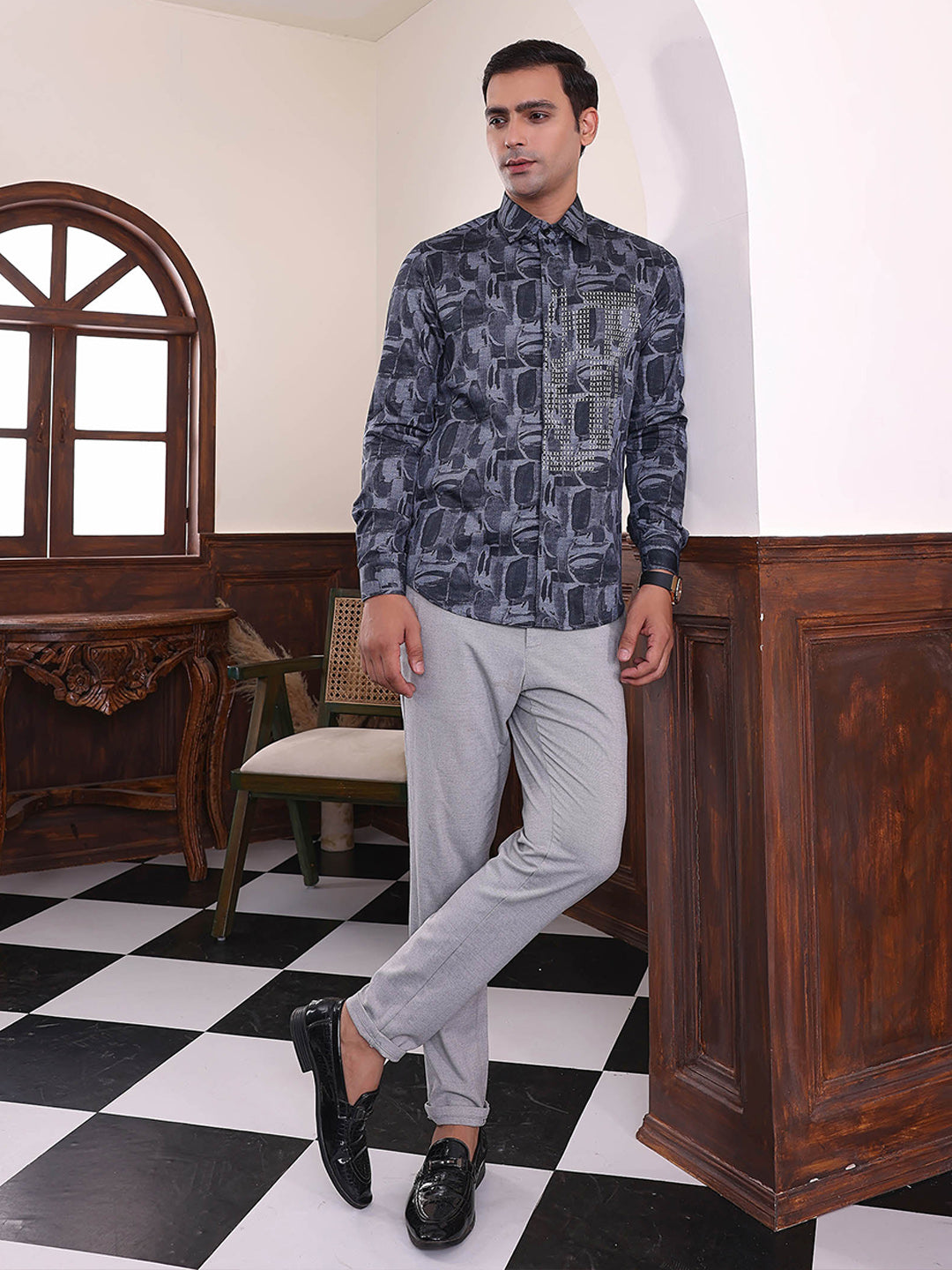 Abkasa Men Multi Collar Shirt