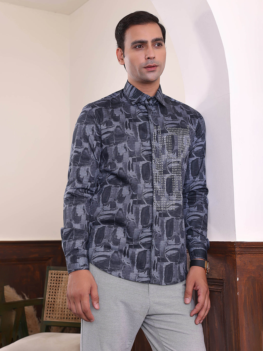 Abkasa Men Multi Collar Shirt