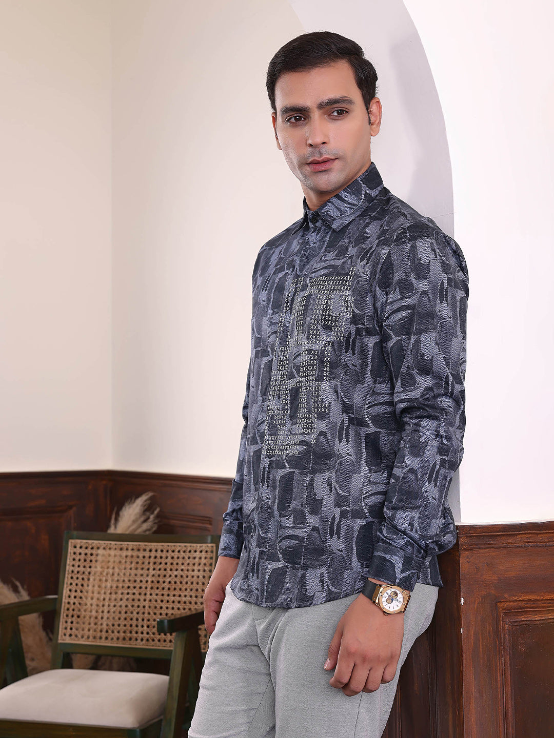 Abkasa Men Multi Collar Shirt