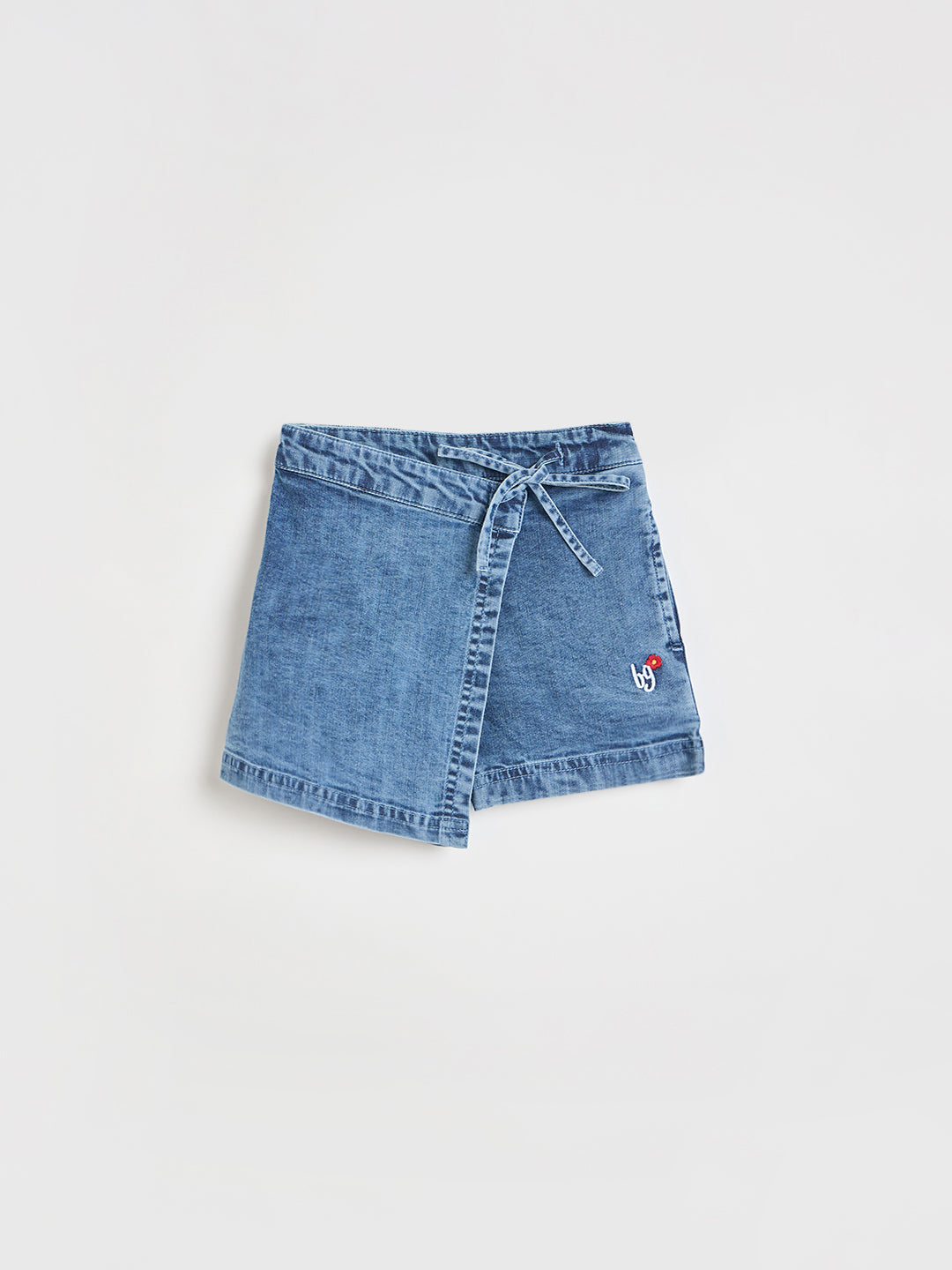 Blue Giraffe Girls Blue Functional Pocket Mini Denim Skort