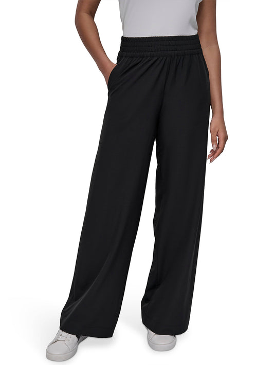 DKNY Womens Black Polyester Solid Trouser