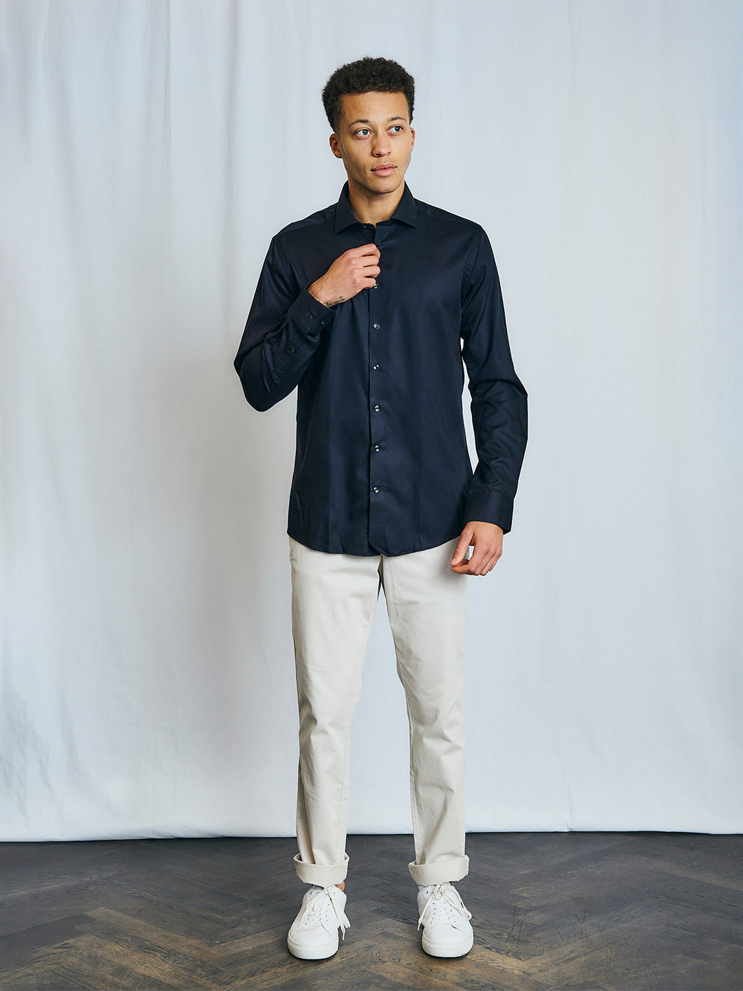 Bruun & Stengade Men Black Solid Collar Shirt