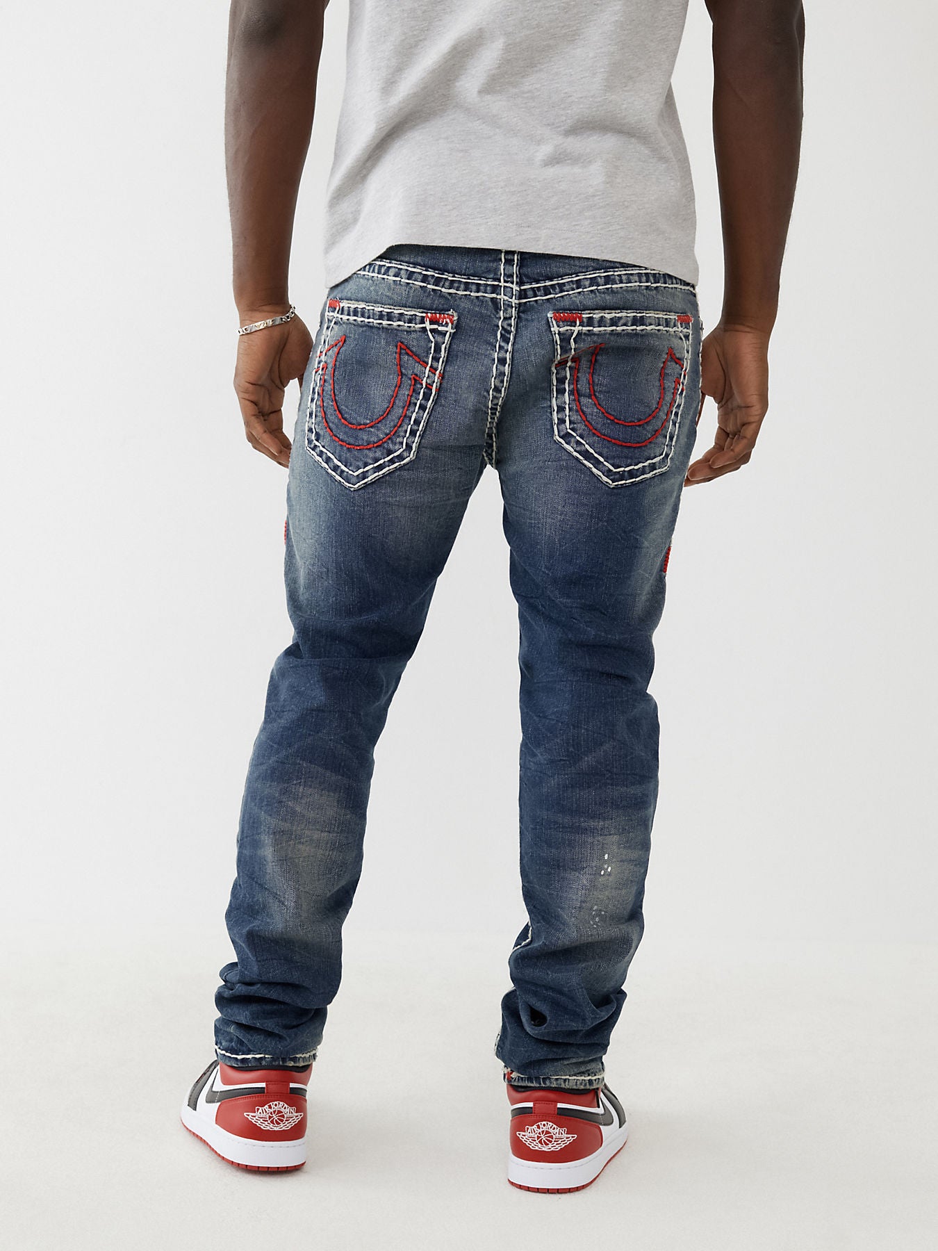 True Religion Men Blue Solid Skinny Fit Jeans