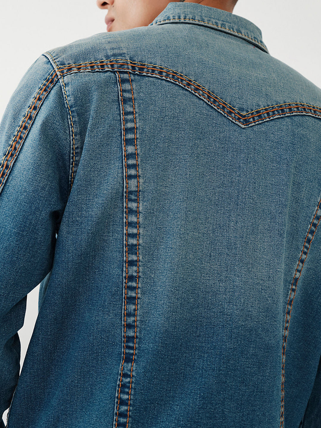 Shop True Religion Blue Jimmy MB3 MEGA Big T Slim Fit Denim Jacket