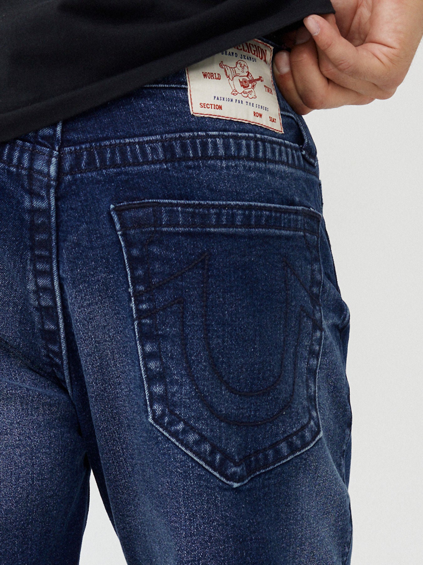 True Religion Men Blue Solid Slim Fit Jeans