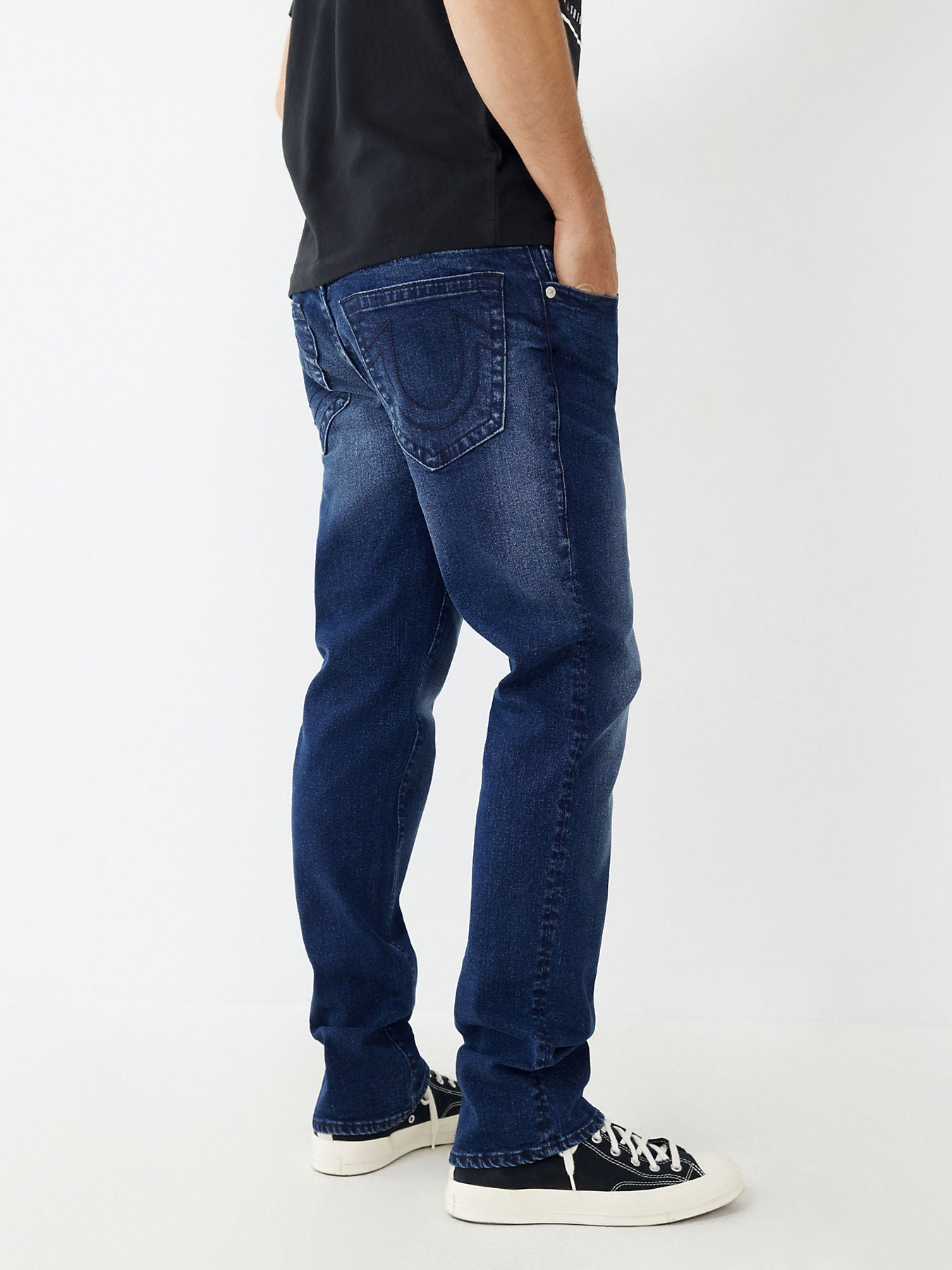 True Religion Men Blue Solid Slim Fit Jeans