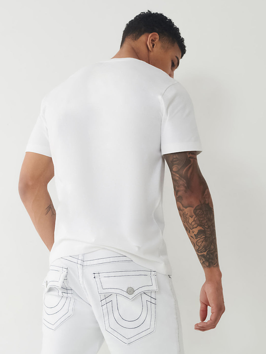 True Religion Straight White Mid Rise Jeans
