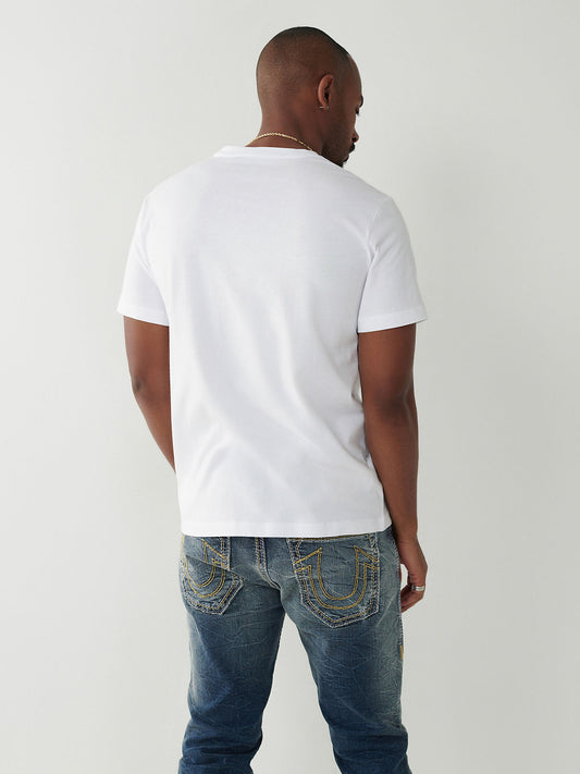 True Religion White Logo Straight Fit T-Shirt