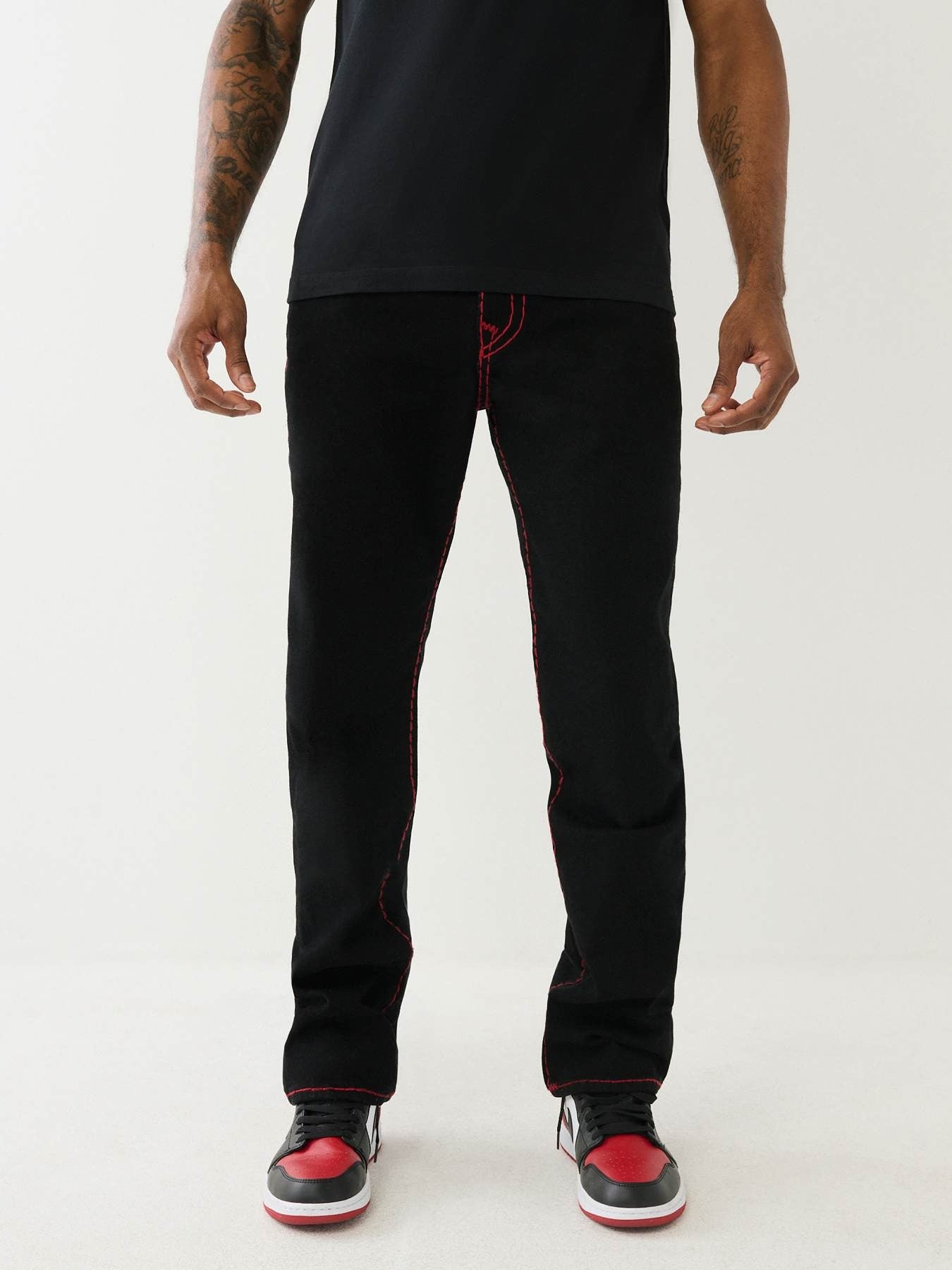 True Religion Men Super T Ricky Straight Fit Mid Rise Jeans