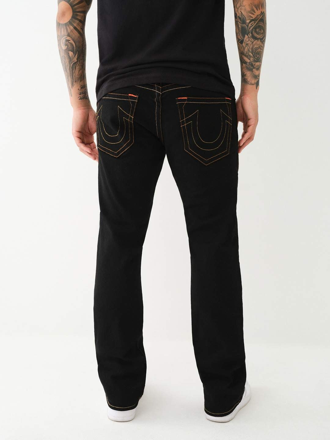 Shop True Religion Men Black Solid Bootcut Mid-Rise Jeans Online