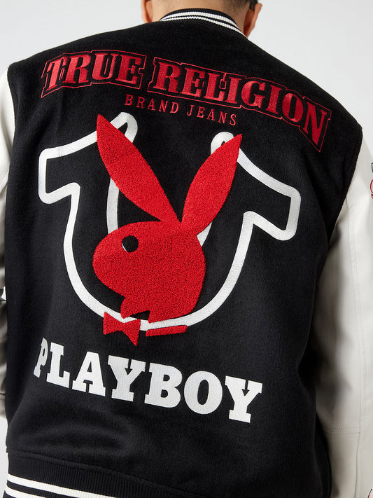 True Religion Men Black Printed  Collar Jacket