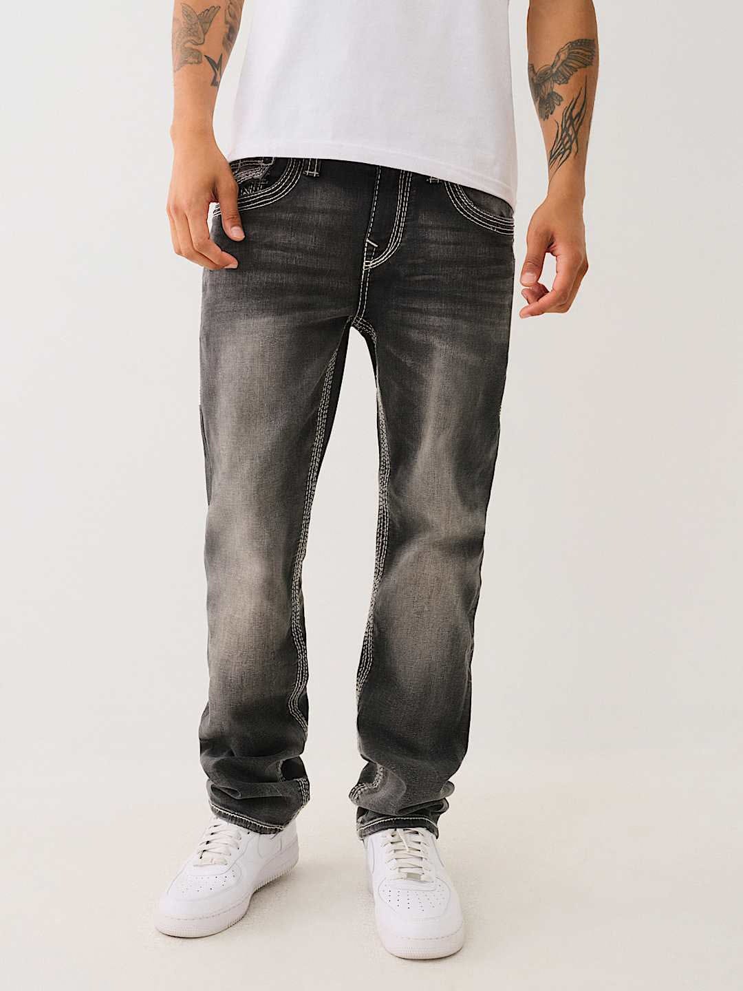 True Religion Men Big QT Ricky Straight Fit Mid Rise Jeans