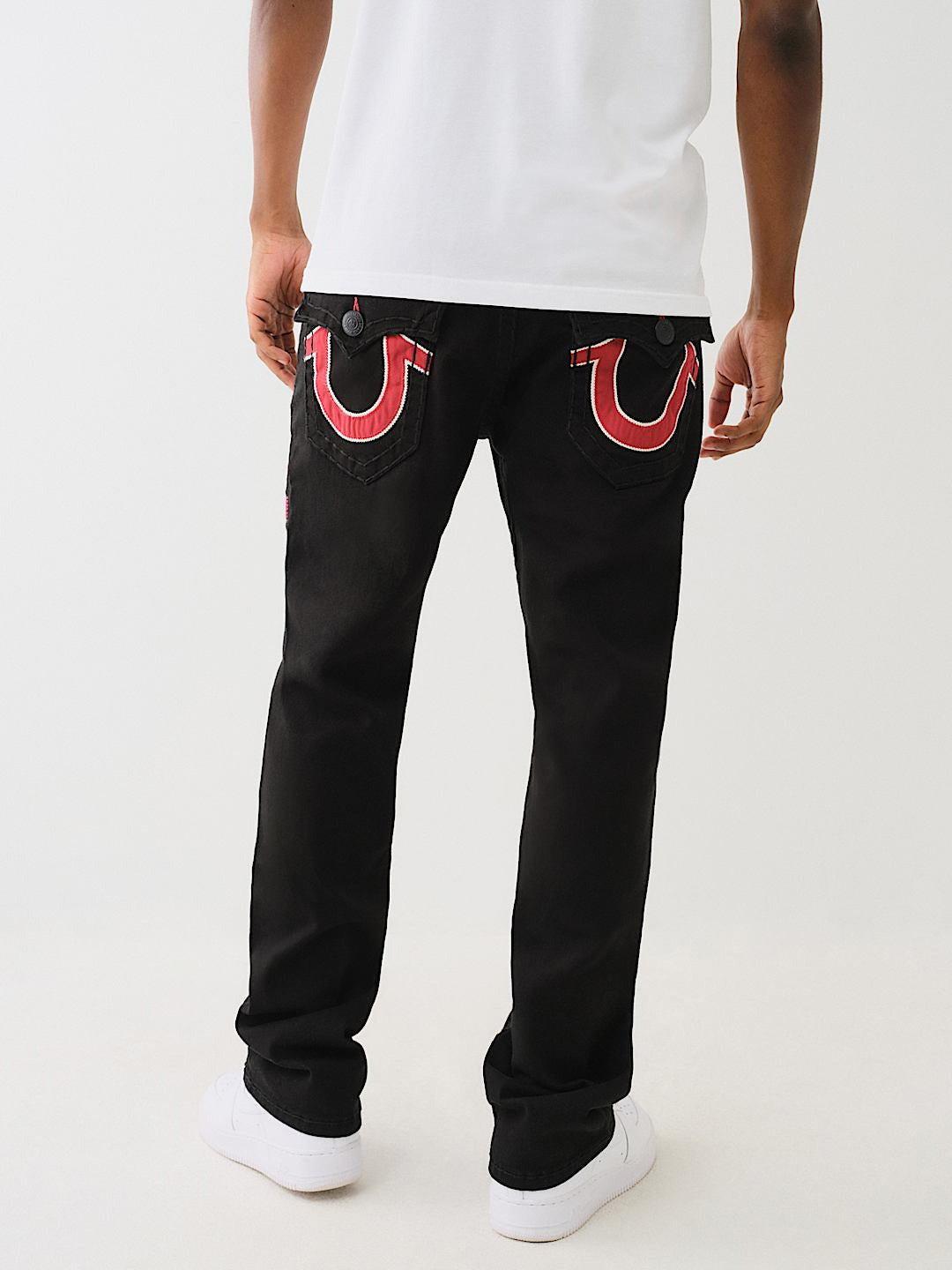 True Religion Men SUPER T Ricky Straight Fit Pure Cotton Mid Rise Jeans