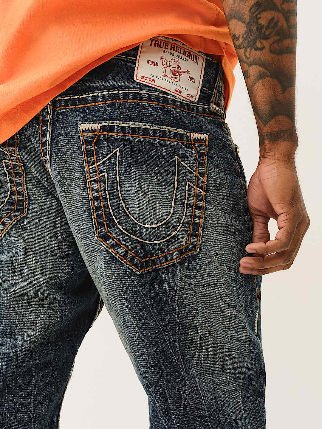 True Religion Men SUPER T Rocco Slim Fit Dark Wash Jeans