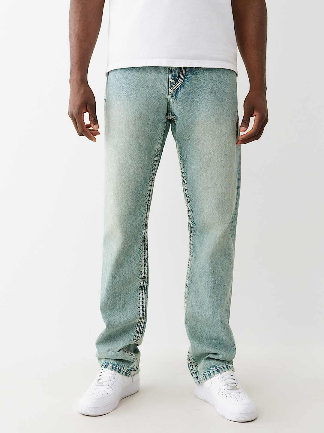 True Religion Men SUPER QT Ricky Straight Fit Light Wash Jeans