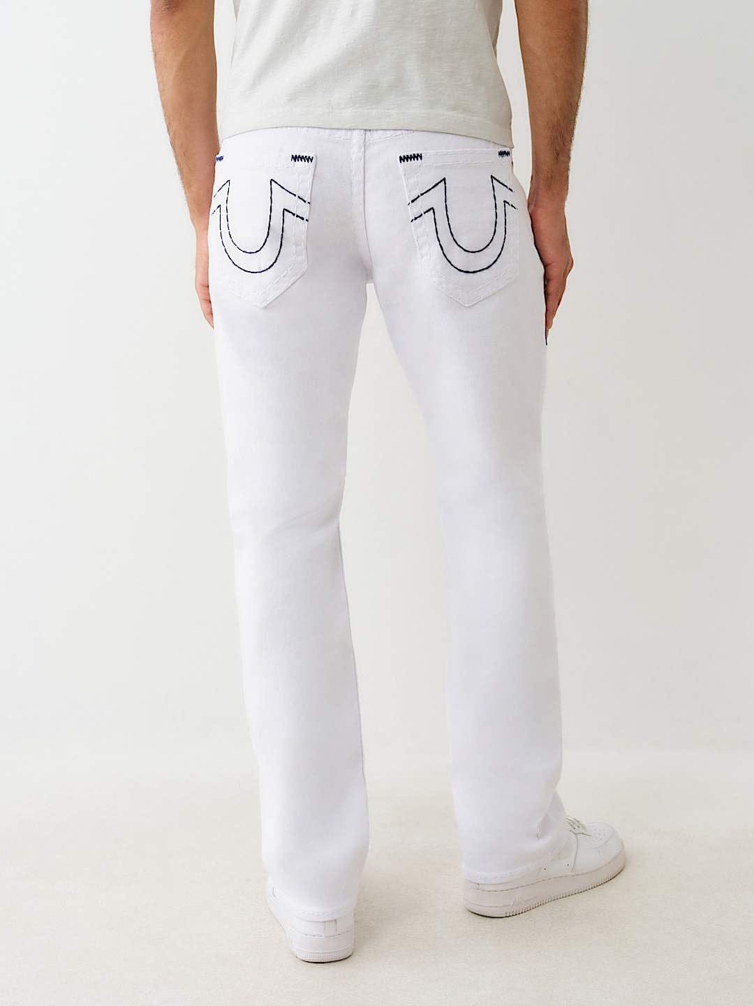 Shop True Religion Men White Straight Fit Solid Super T Ricky