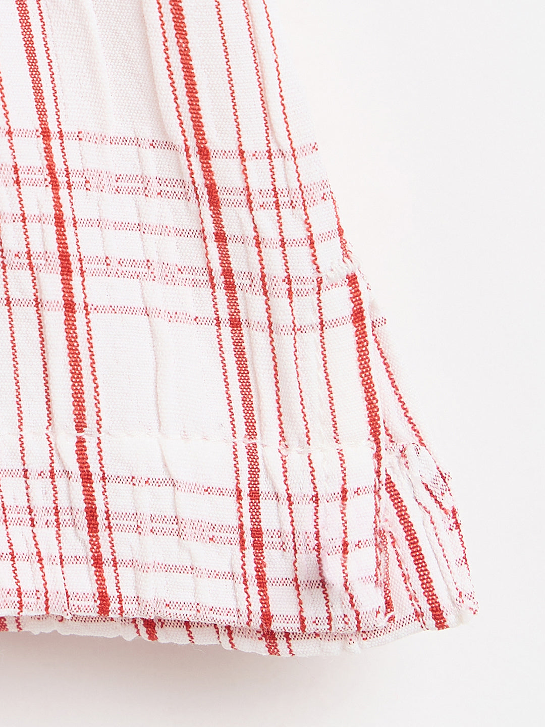 Elle Girls Red Checked Regular Fit Top