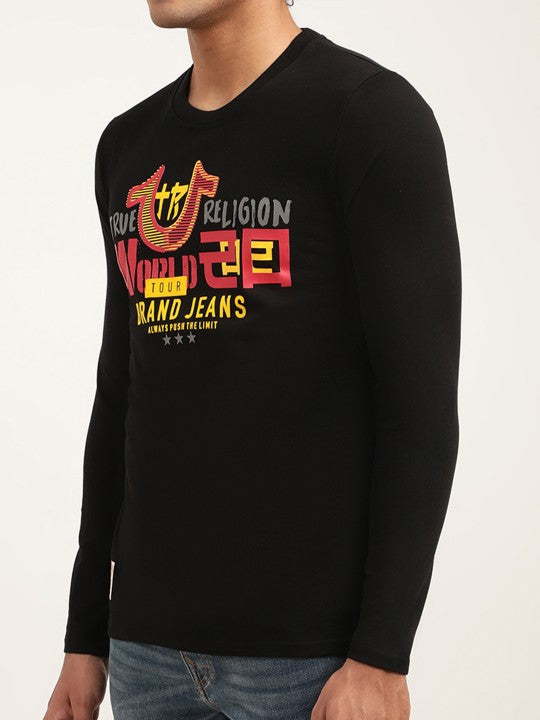 True Religion Black Logo Regular Fit T-Shirt
