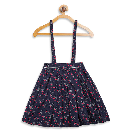 Elle Kids Girls Navy Printed Regular Fit Skirt