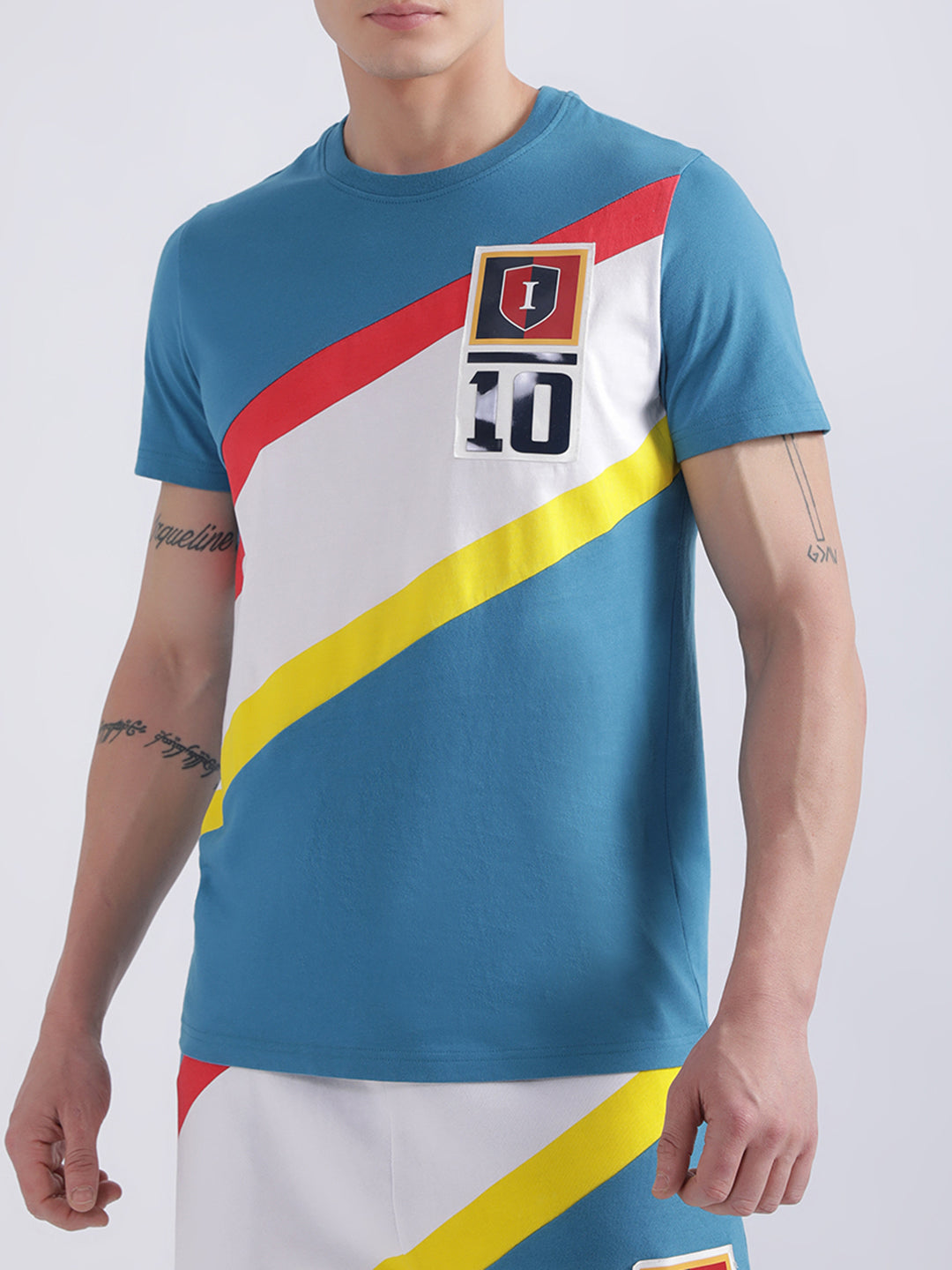 Iconic Blue Striped Regular Fit T-Shirt