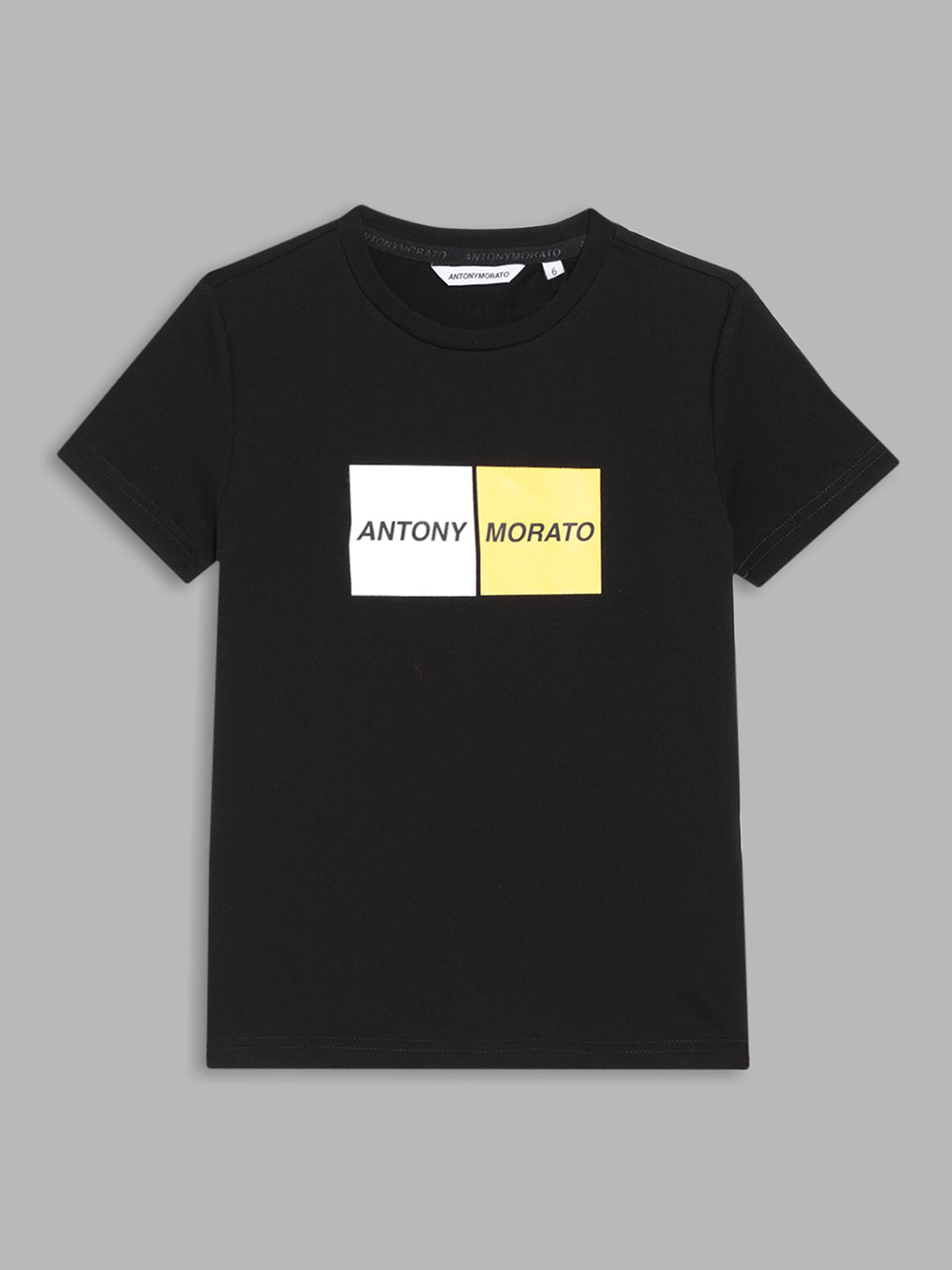 Antony Morato Boys Black Graphic Printed Pure Cotton T-shirt
