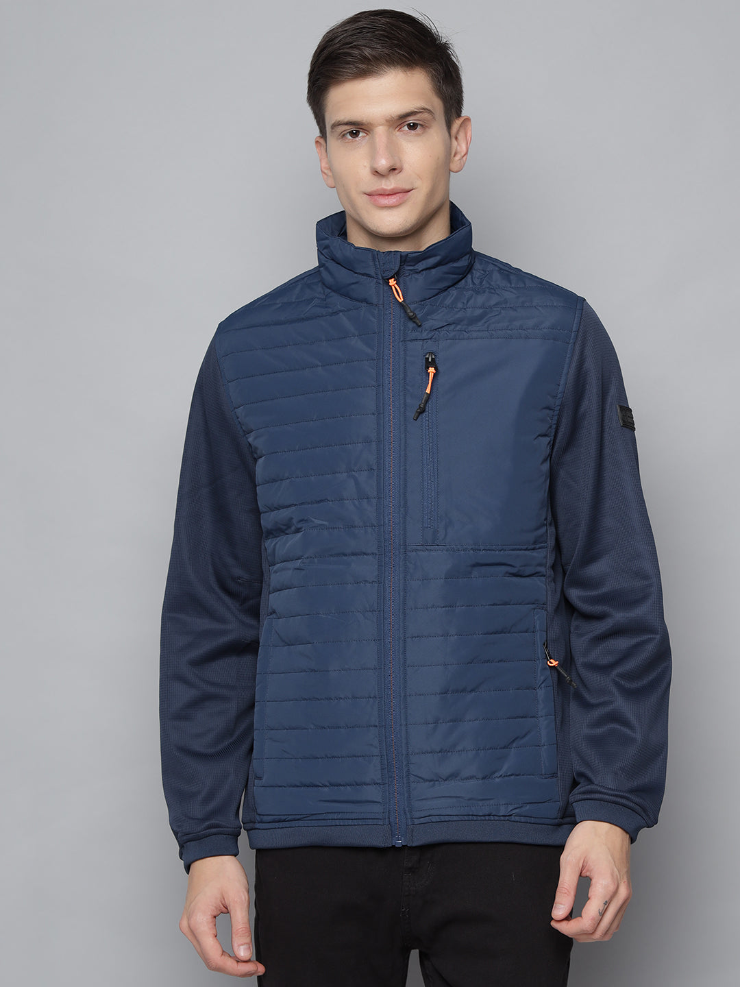 Lindbergh Men Navy Solid Collar Jacket