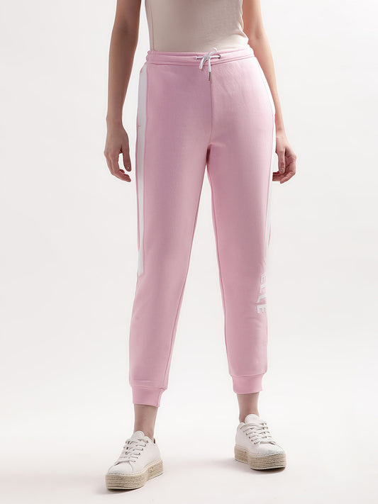Elle Women Pink Solid Regular Fit Sweatpant