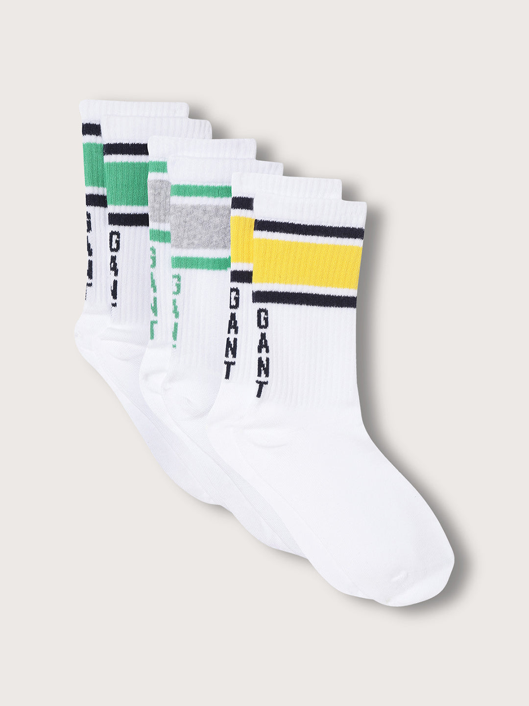 Gant Boys Pack Of 3 Patterned Calf Length Socks