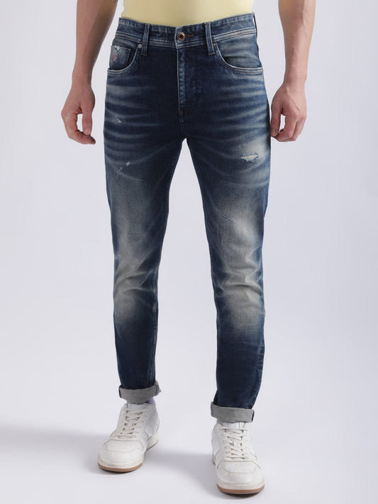 Iconic Men Blue Tapered Fit Jeans