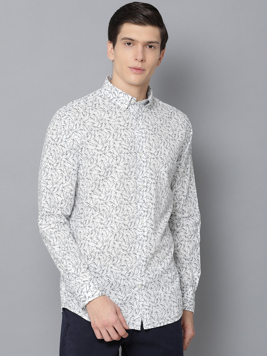 Gant White Printed Regular Fit Shirt