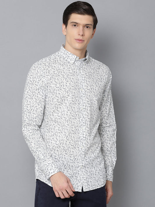 Gant White Printed Regular Fit Shirt