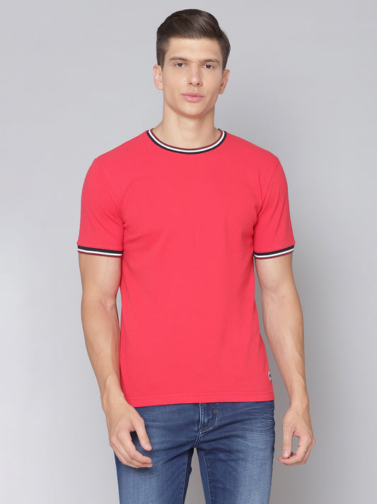 Lindbergh Men Red Solid Polo TShirt