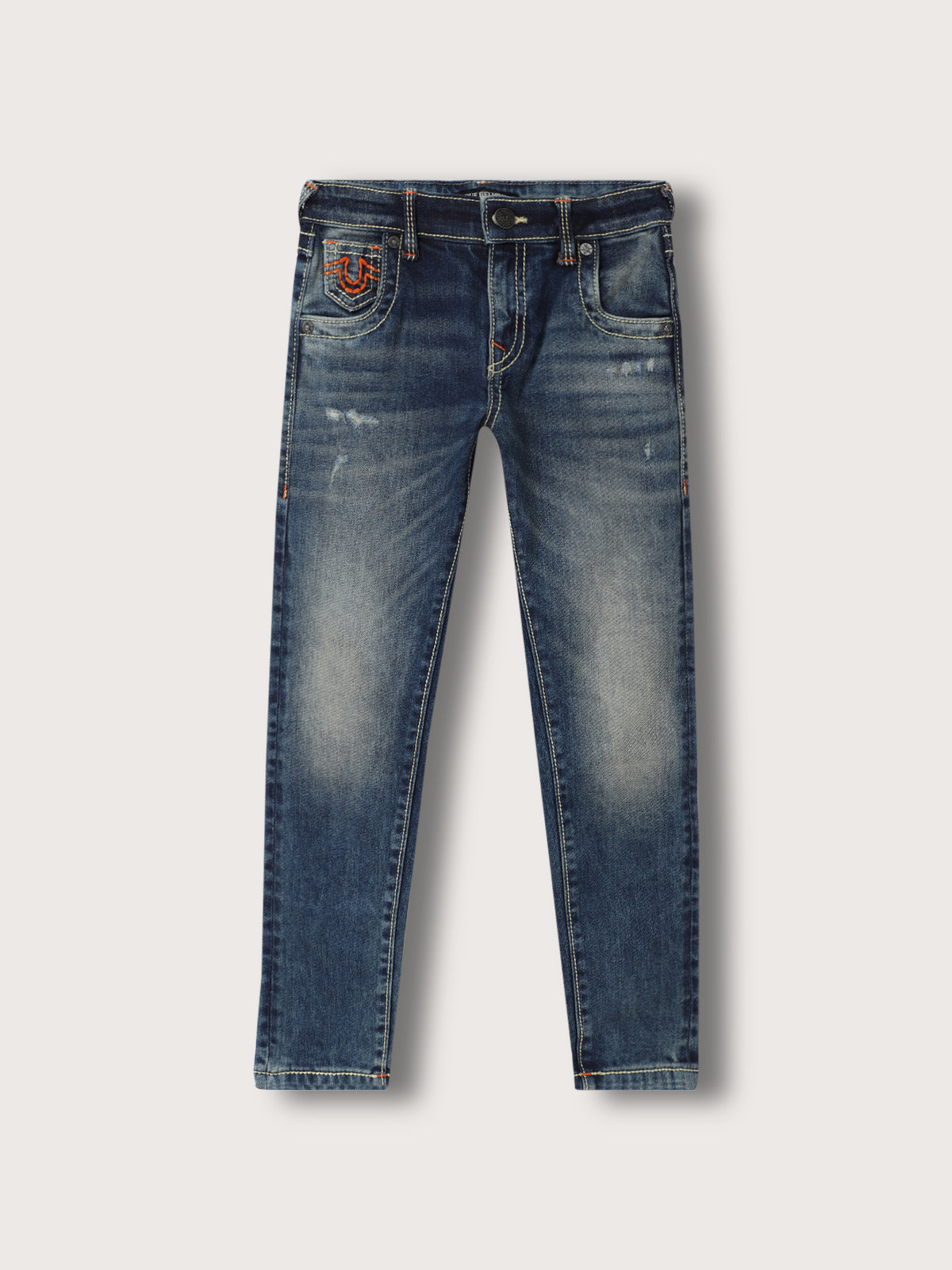 True Religion Boys Blue Solid Slim Fit Jeans