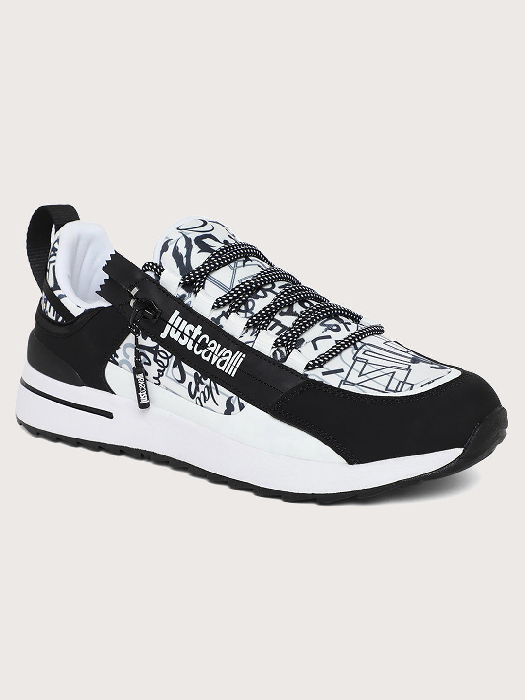 Shop Just Cavalli Men Black & White Sneakers Online – Iconic