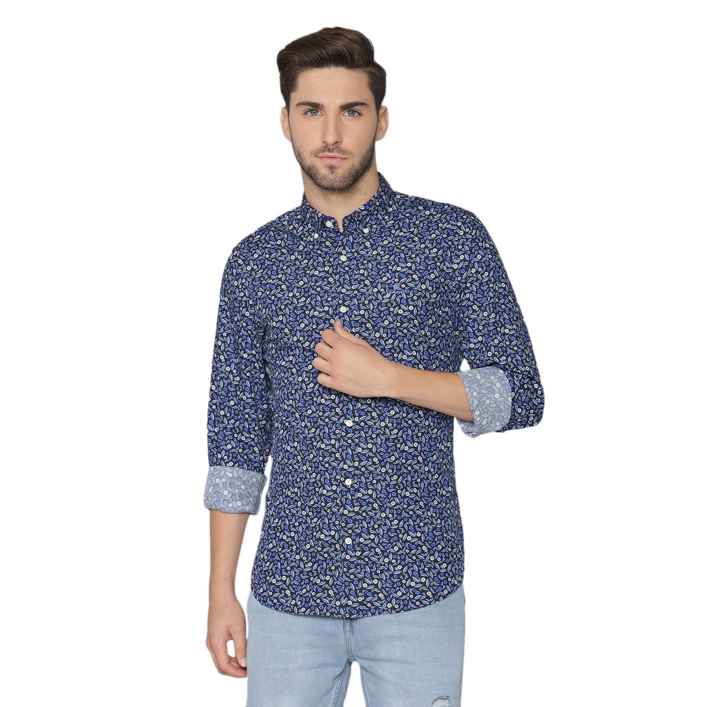Gant Blue Printed Slim Fit Shirt