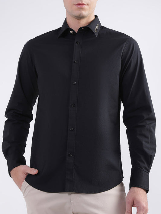 Iconic Black Regular Fit Shirt