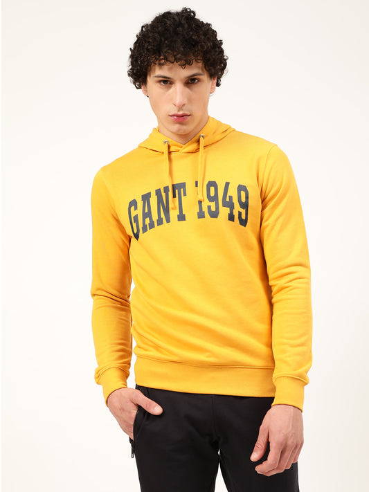 Gant Men Gold Solid Hooded Sweatshirt
