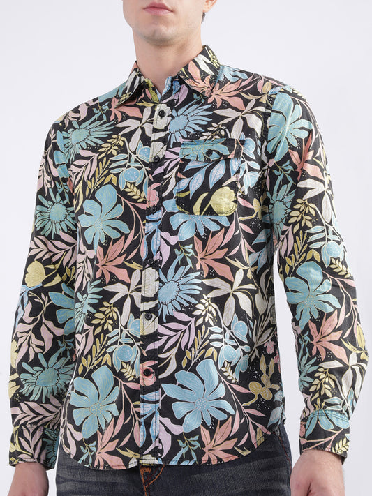 True Religion Multi Fashion Floral Print Regular Fit Shirt