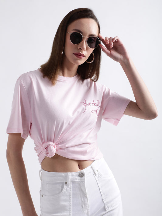 Kendall + Kylie Light Pink Loose Fit T-Shirt