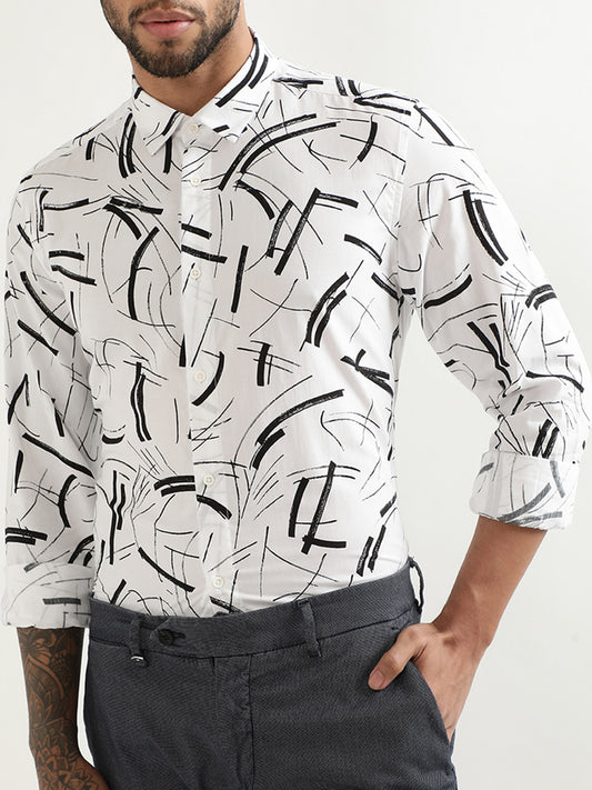Antony Morato White Printed Regular Fit Shirt